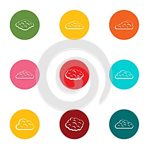 Cloudlet icons set, flat style