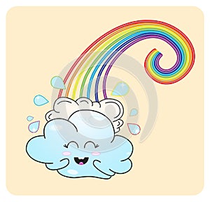 Cloudlet and rainbow photo