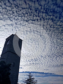 Cloudly weather with Church