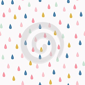 Rain vector pattern. It s rainy, season background in simple flat style