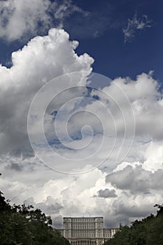 Clouds above Bucharest - Parliament palace