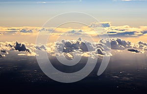 Clouds above Earth at Sunset