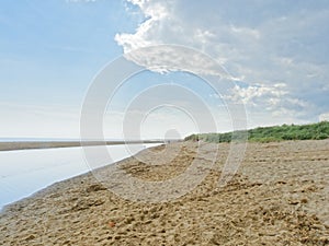 Clouds approach Skegness Beach from inland