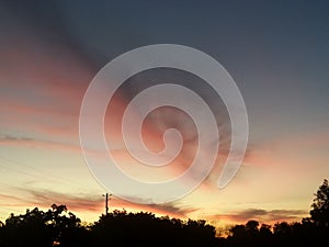 Clouds art sky trees sun