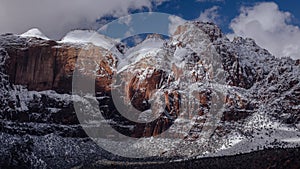 Clouds atop Zion National Park, Utah.