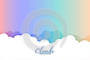 clouds background with colorful rainbow sky design