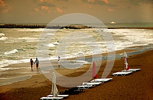 Clouds on beach