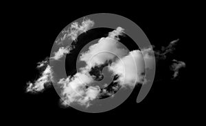 Clouds on black background