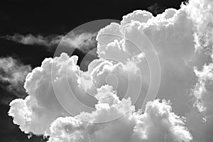 Clouds in black and white photo
