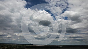 Clouds blown by the wind at high speed