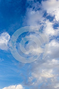 Clouds in the blue sky as background