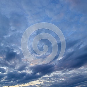 Clouds on a blue sky as a background