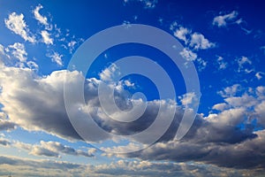 Clouds on a blue sky as a background