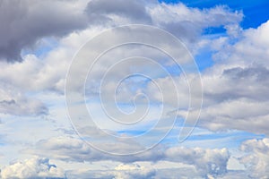 Clouds on a blue sky as a background