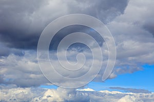 Clouds on a blue sky as a background