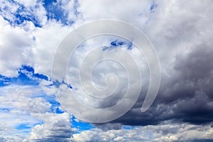 Clouds on a blue sky as a background