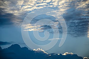 Clouds in the blue sky background