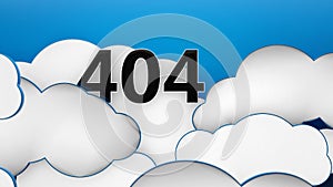 404 Clouds on blue sky background 3d