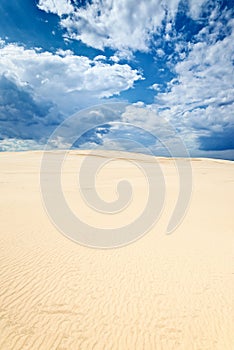 Clouds blue sky desert sand dune background