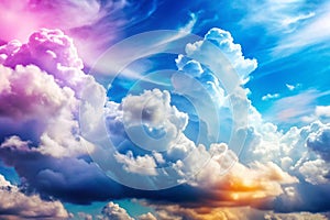 Clouds in Blue Sky Dreamy Landscape