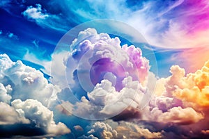 Clouds in Blue Sky Dreamy Landscape