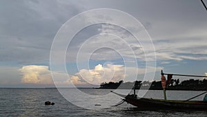 the clouds with a boat
