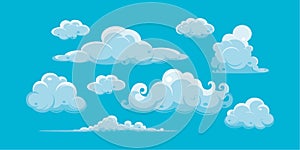 121_Cartoon cloud vector set