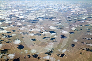 Clouds covered land