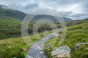 Clouds covering the mountains of Snowdonia above the PYG track - 2 photo