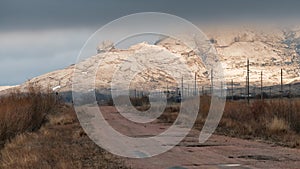 Clouds in desert mountains