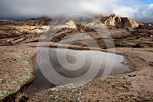 Clouds in desert mountains