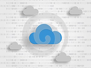 Clouds on digits as background represent iCloud technology concept. Technology background. Vector illustration