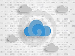 Clouds on digits as background represent iCloud technology concept. Technology background. Vector illustration photo