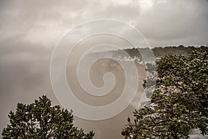 Clouds Engulf The South Rim Of Grand Canyon