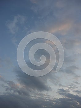 Clouds in evening sky of early winter, japan