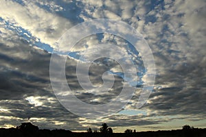 Clouds in the evening sky over Ukraine