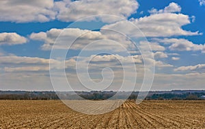 Clouds and Farm Land Landscape