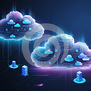 Digital Cloud Computing Network Infrastructure Data Transfer Technology