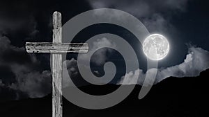 clouds float on the background of the Cross on Easter Day