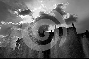 Clouds fly over the Odessa Opera House - The Fountains of Ukraine