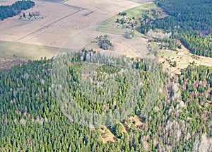 Clouds and forest landscape near Stockholm Arlanda