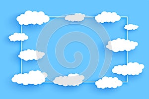 Clouds frame background with text space design