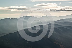 Clouds and Haze over Mountain Range