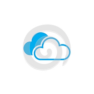 Clouds icon isolated on white background. Vector illustration