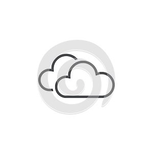 Clouds icon isolated on white background. Vector illustration.