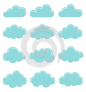 Clouds icon, vector illustration,Cloud shapes collection