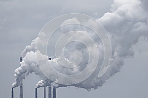 Clouds of Industrial Smoke from a Factory Chimneys