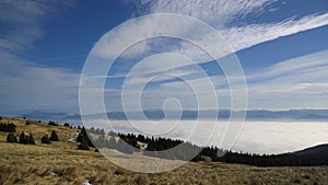 Clouds inversion from mountains. Slovakia