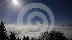 Clouds inversion from mountains. Slovakia