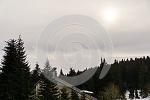 Clouds inversion from mountains. Slovakia